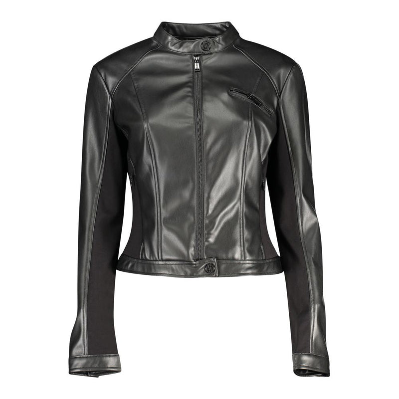 Black Polyethylene Jackets & Coat Guess Jeans