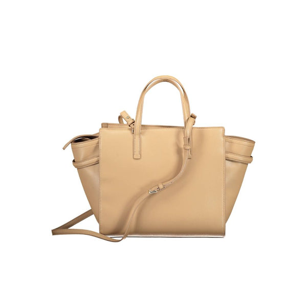 Beige Polyester Women Handbag Calvin Klein