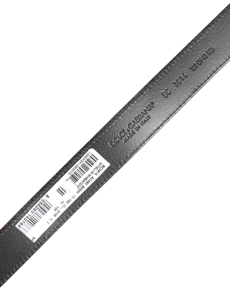 Red Leather Silver Tone Metal Buckle Belt Dolce & Gabbana