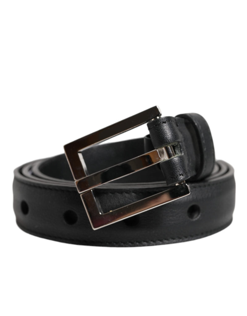 Black Classic Calfskin Leather Buckle Belt Dolce & Gabbana