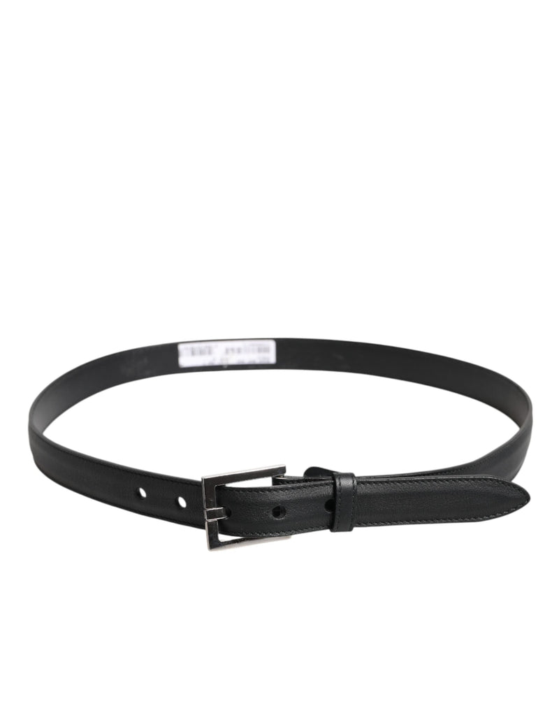 Black Classic Calfskin Leather Buckle Belt Dolce & Gabbana