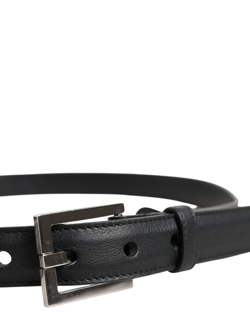 Black Classic Calfskin Leather Buckle Belt Dolce & Gabbana