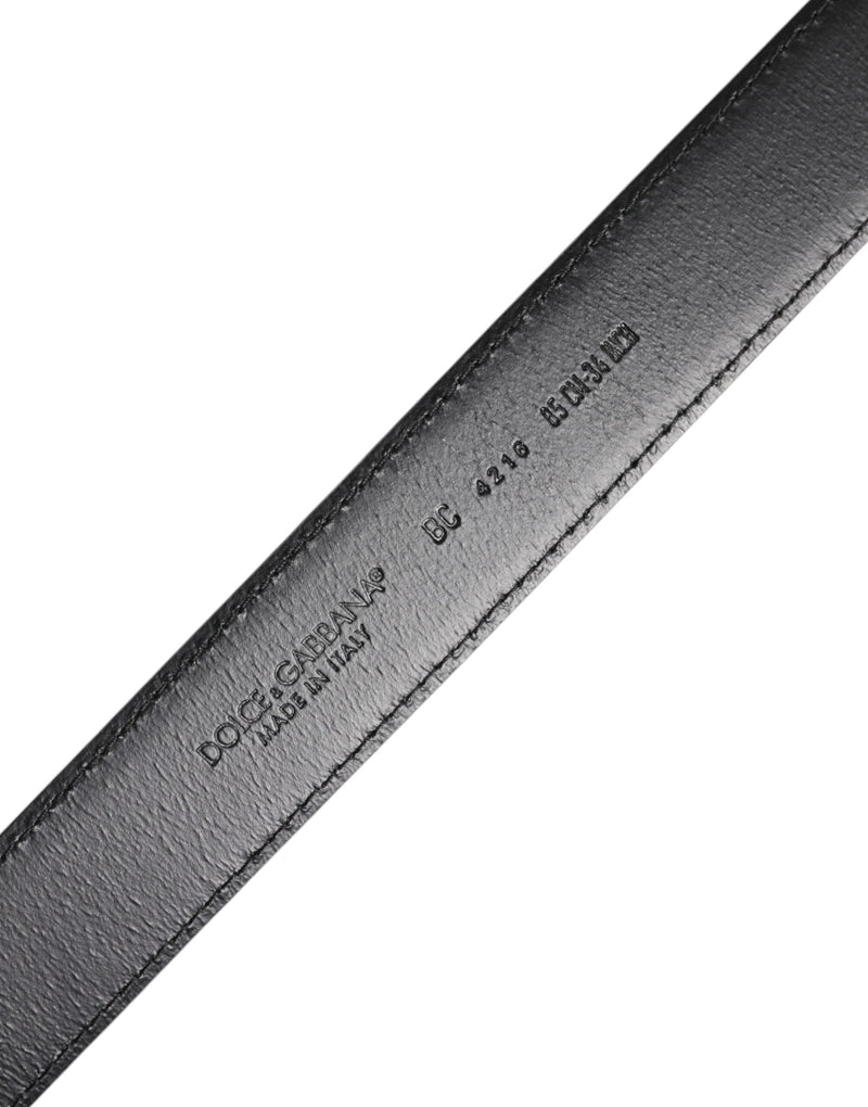 Brown Classic Calf Leather Silver Buckle Belt Dolce & Gabbana