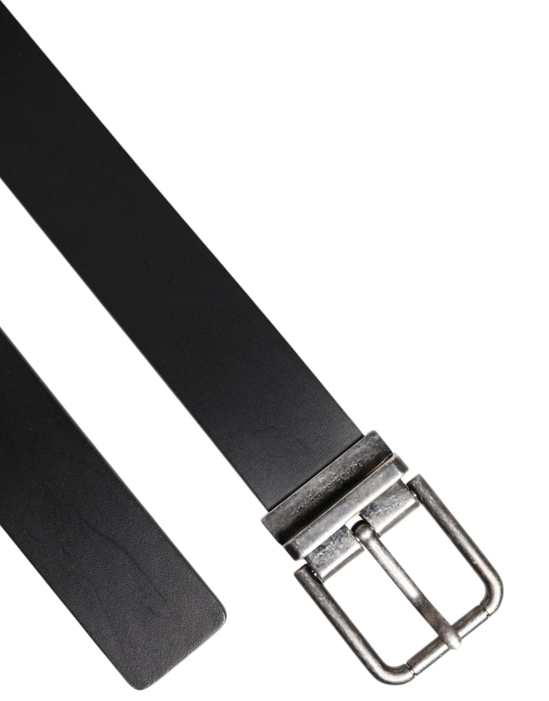 Black Classic Leather Metal Buckle Belt Dolce & Gabbana