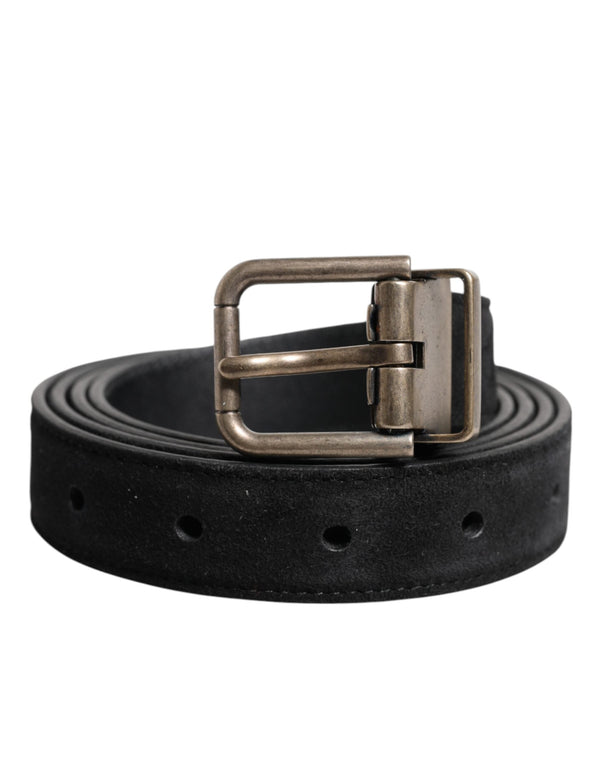 Black Calf Leather Classic Metal Buckle Belt Dolce & Gabbana