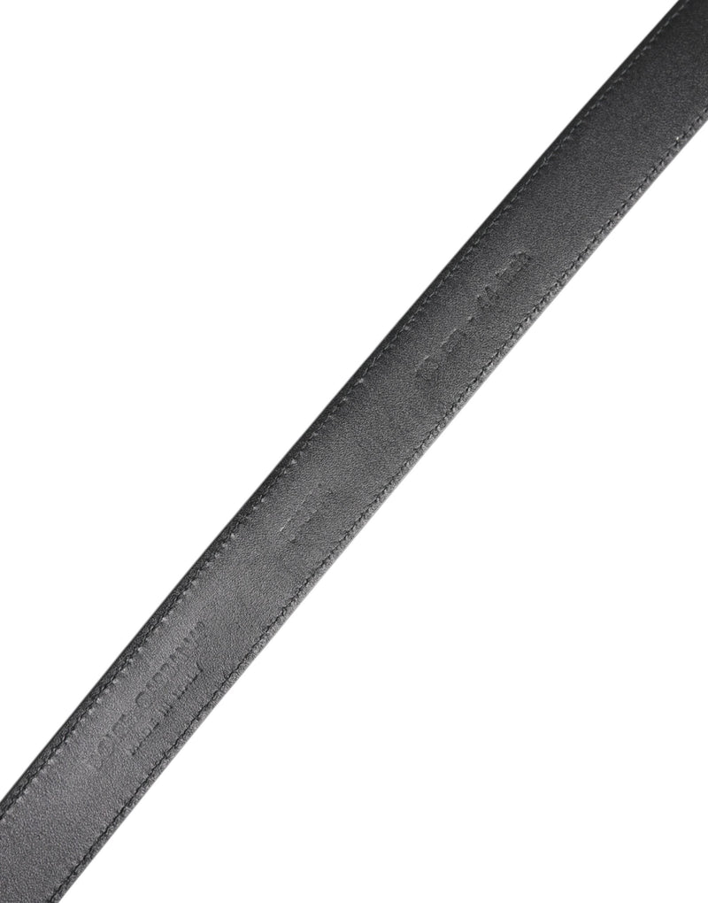 Black Calf Leather Classic Metal Buckle Belt Dolce & Gabbana