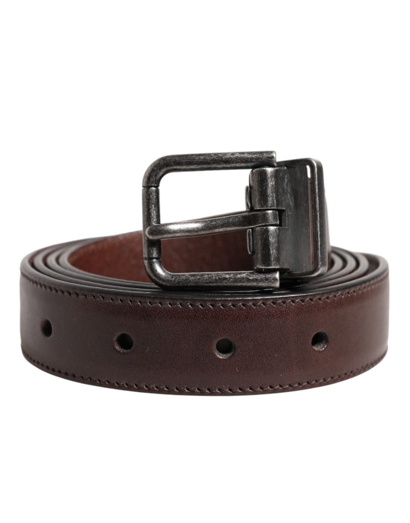 Brown Classic Calf Leather Metal Buckle Belt Dolce & Gabbana