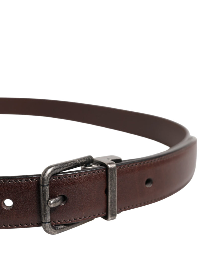 Brown Classic Calf Leather Metal Buckle Belt Dolce & Gabbana