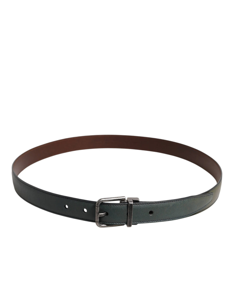 Green Classic Leather Metal Buckle Belt Dolce & Gabbana