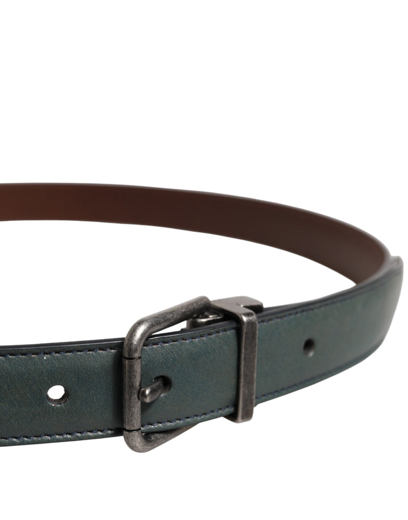 Green Classic Leather Metal Buckle Belt Dolce & Gabbana
