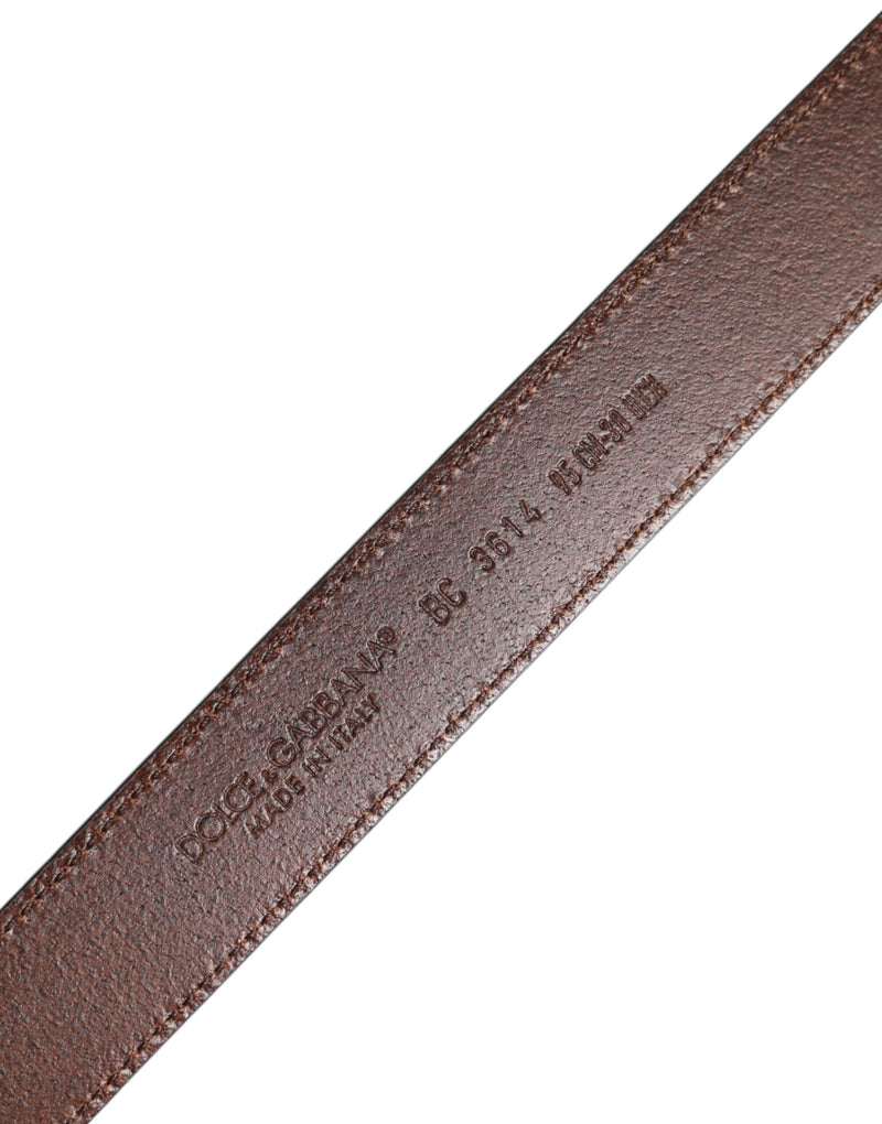 Green Classic Leather Metal Buckle Belt Dolce & Gabbana