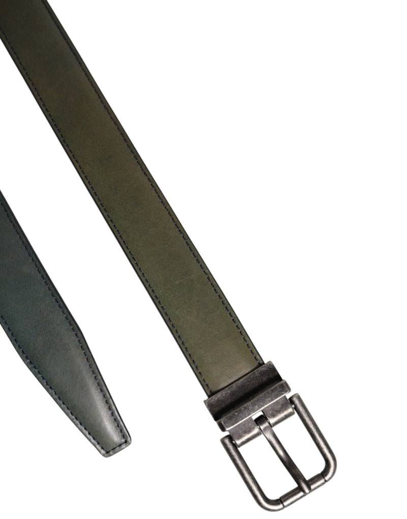 Green Classic Leather Metal Buckle Belt Dolce & Gabbana