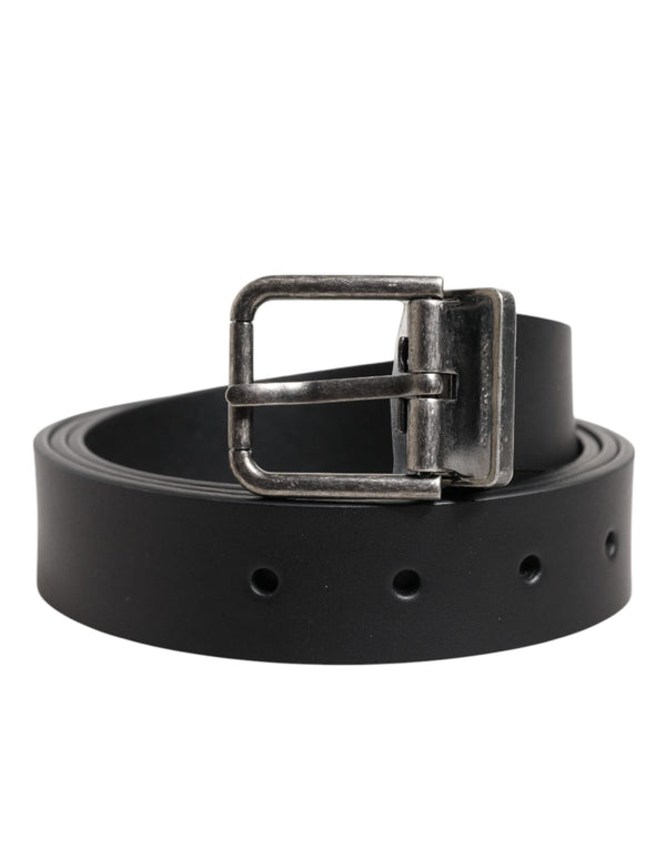 Black Classic Leather Metal Buckle Belt Dolce & Gabbana