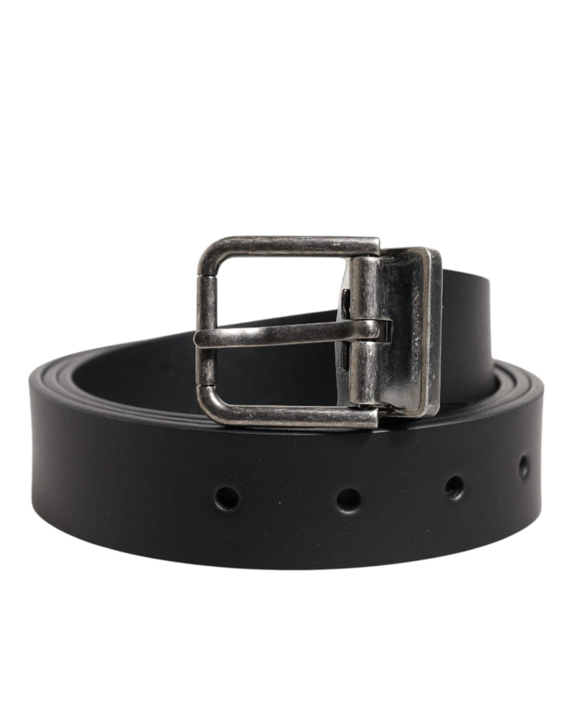 Black Classic Leather Metal Buckle Belt Dolce & Gabbana