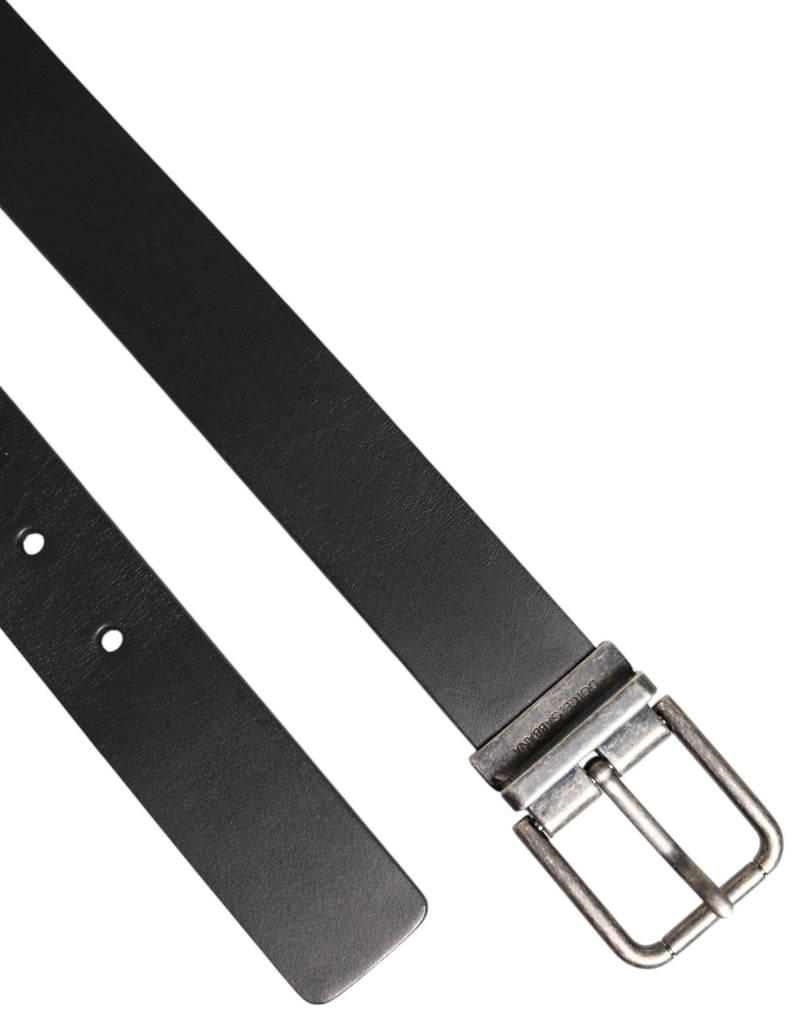 Black Classic Leather Metal Buckle Belt Dolce & Gabbana