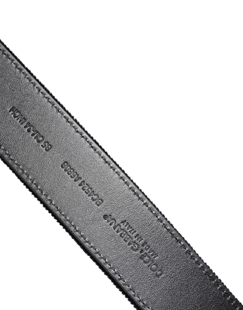 Black Cotton Silver Metal Buckle Belt Dolce & Gabbana