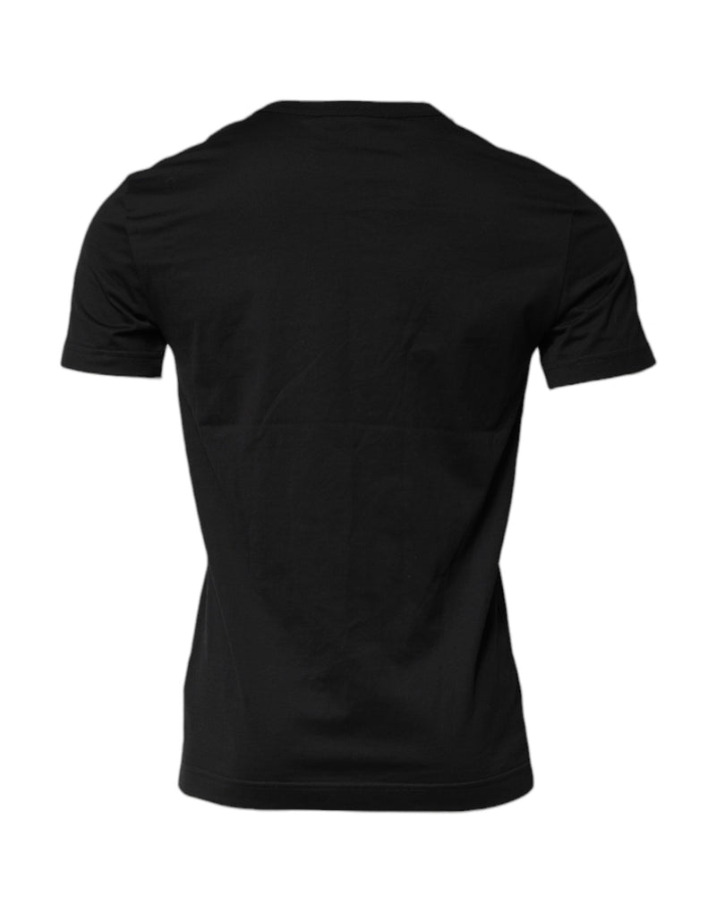 Black Cotton Short Sleeves Round Neck T-shirt Dolce & Gabbana