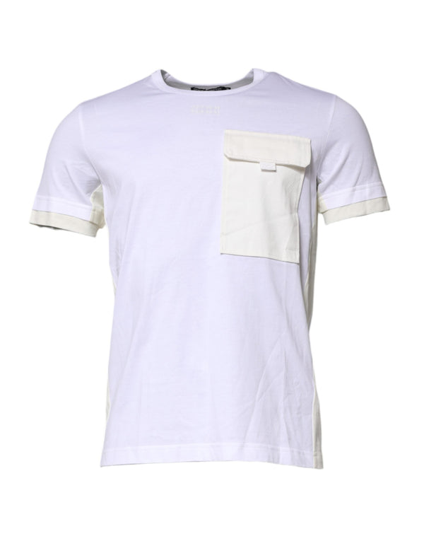White Cotton Pocket Short Sleeves T-shirt Dolce & Gabbana