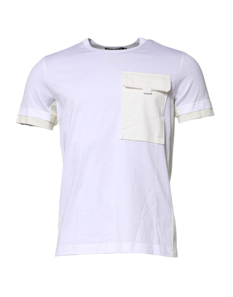White Cotton Pocket Short Sleeves T-shirt Dolce & Gabbana