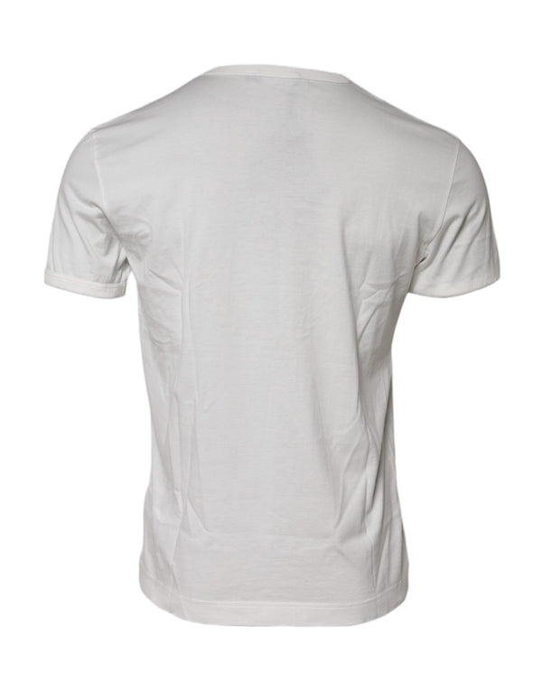 White Cotton DG Crown Embossed T-shirt Dolce & Gabbana