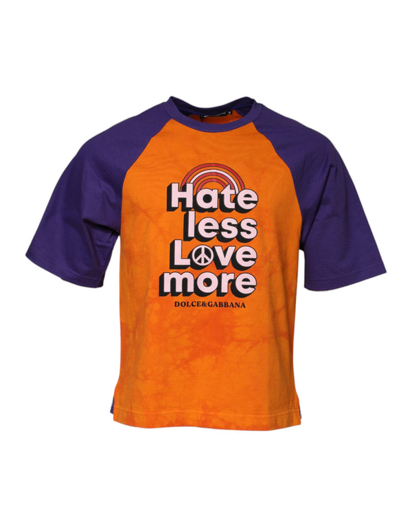 Orange Purple Printed Round Neck T-shirt Dolce & Gabbana