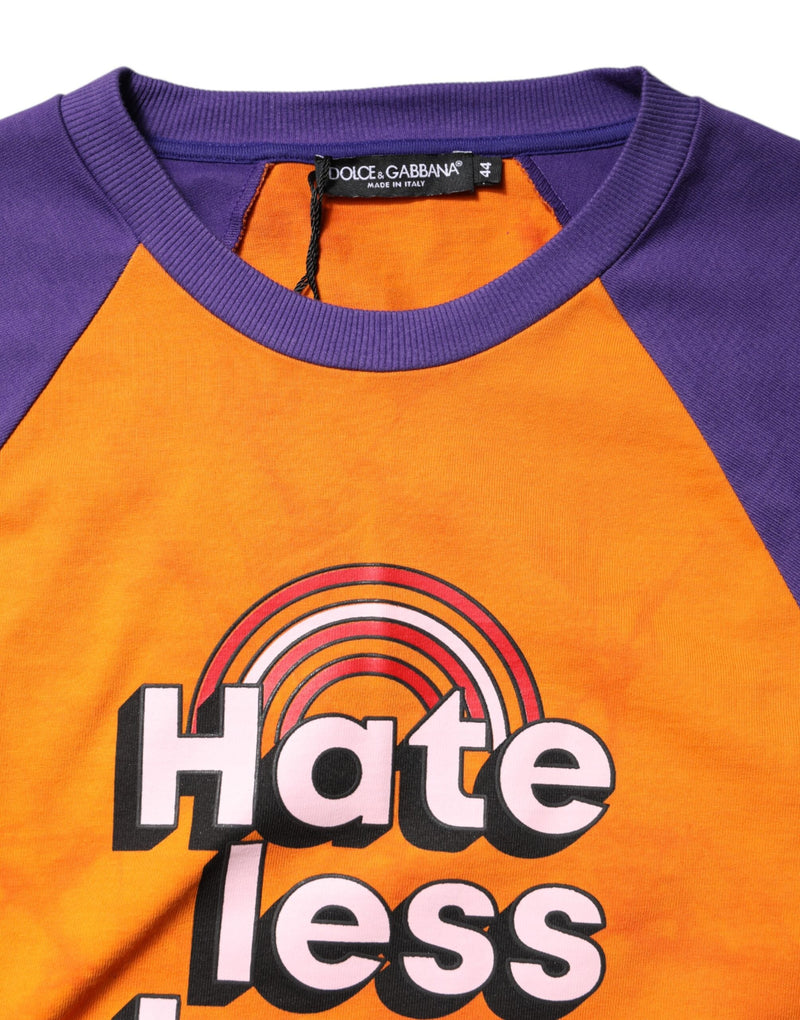 Orange Purple Printed Round Neck T-shirt Dolce & Gabbana