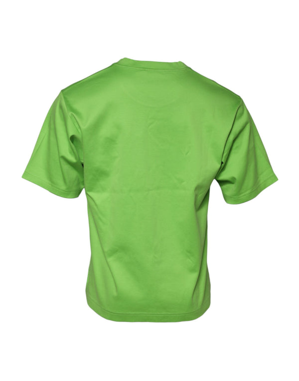 Green Graphic Printed Round Neck T-shirt Dolce & Gabbana