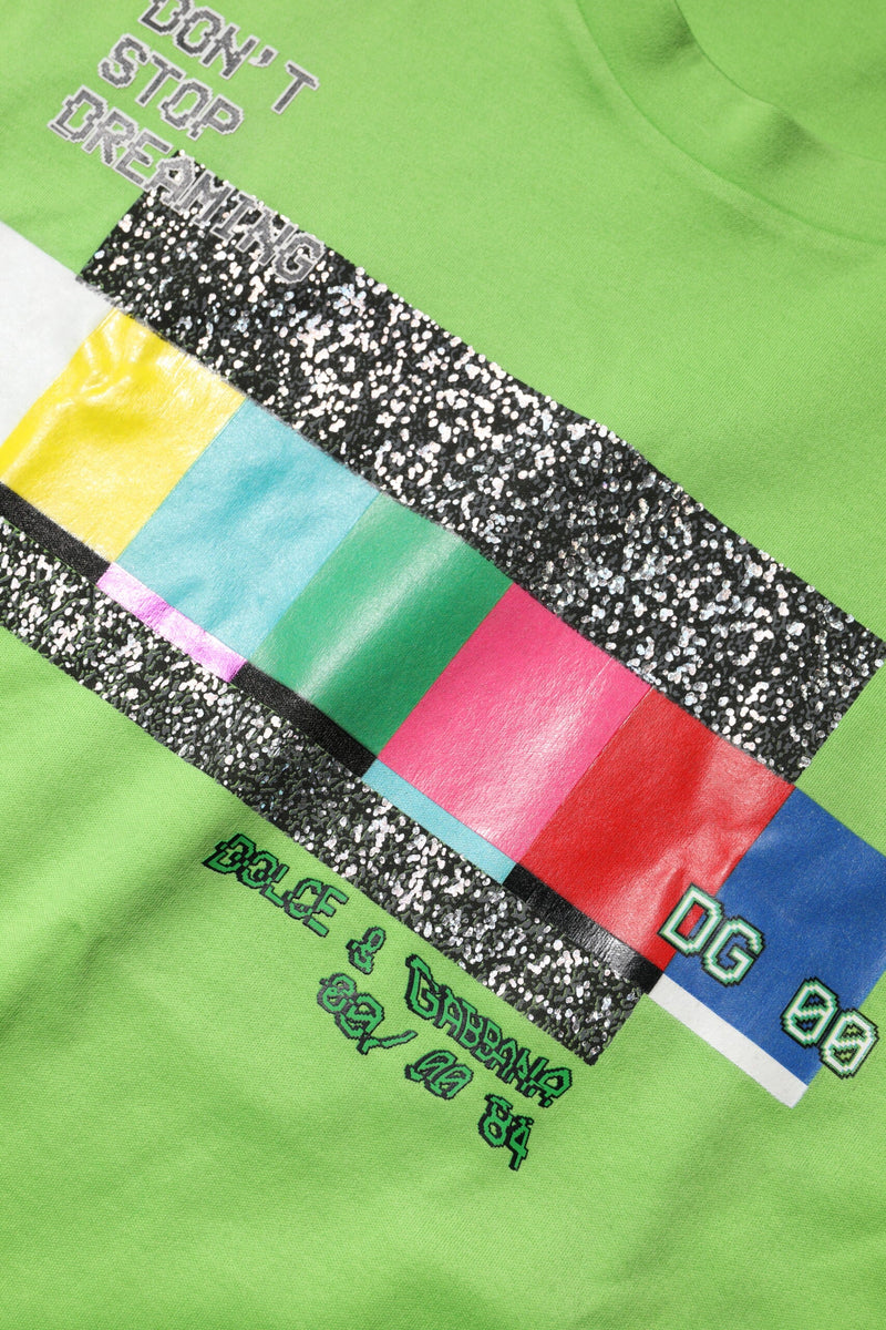 Green Graphic Printed Round Neck T-shirt Dolce & Gabbana