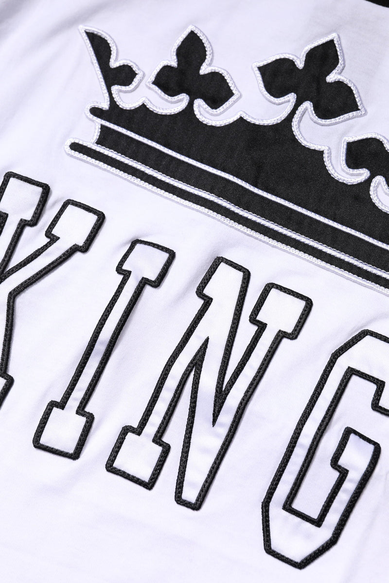 White Cotton Crown King Embroidery T-shirt Dolce & Gabbana