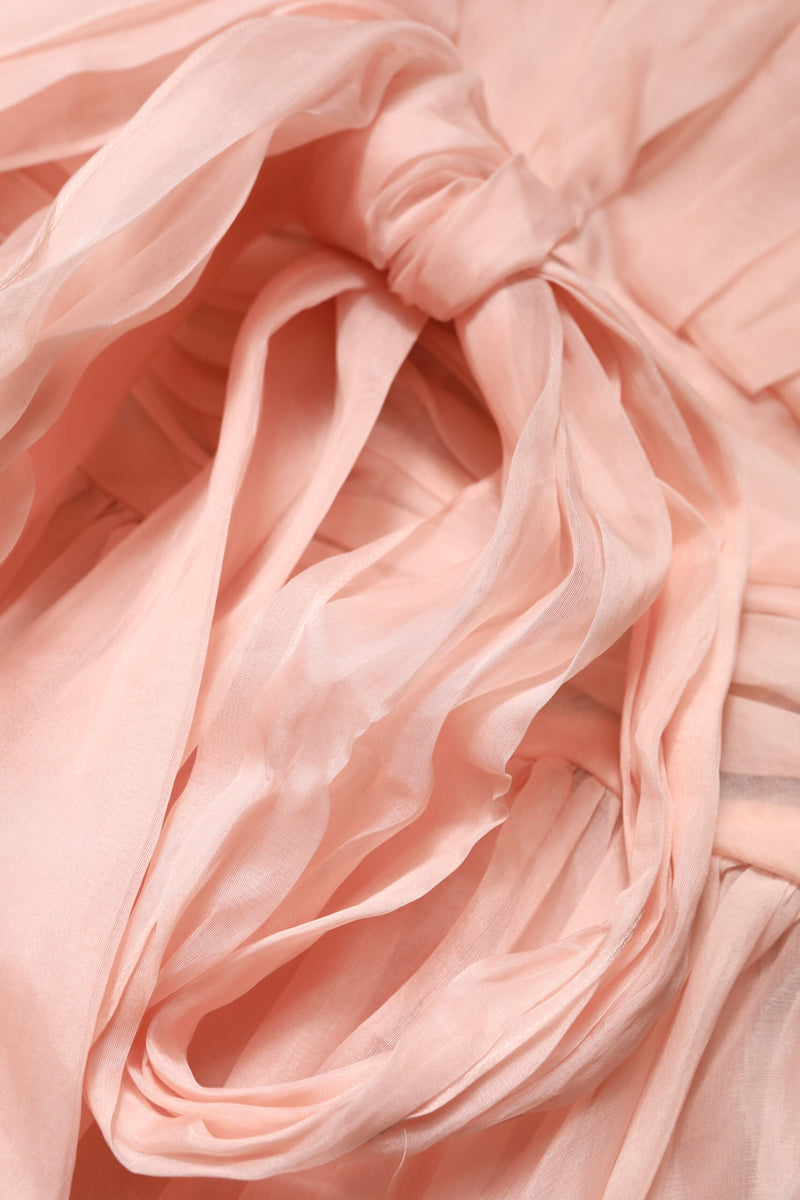 Pink Silk Chiffon A-line Pleated Midi Dress Dolce & Gabbana