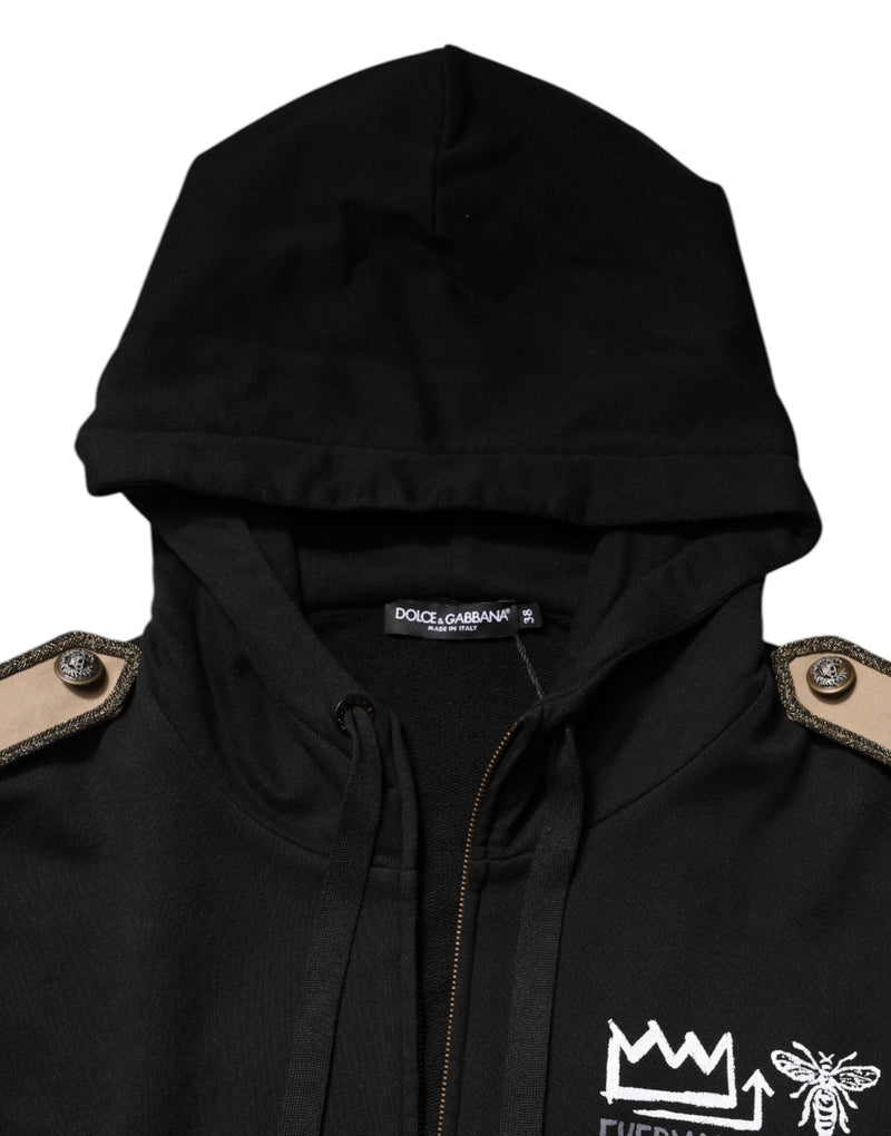 Black Logo Hooded Full Zip Sweatshirt Jacket Dolce & Gabbana