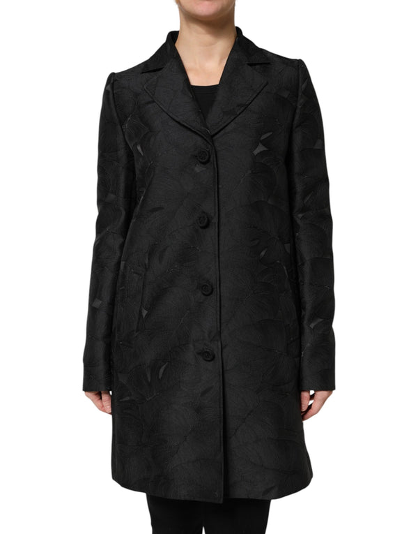 Black Single Breasted Trench Coat Jacket Dolce & Gabbana