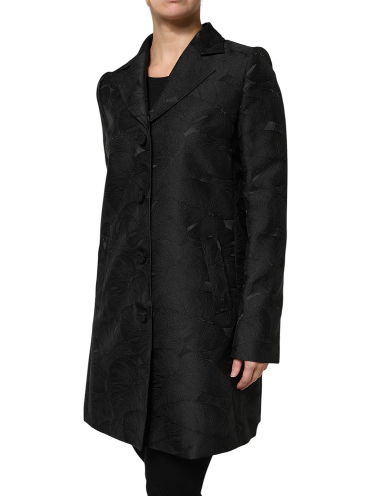 Black Single Breasted Trench Coat Jacket Dolce & Gabbana