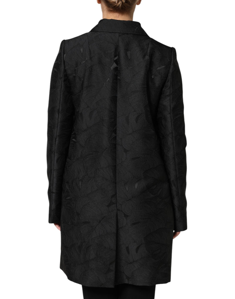 Black Single Breasted Trench Coat Jacket Dolce & Gabbana