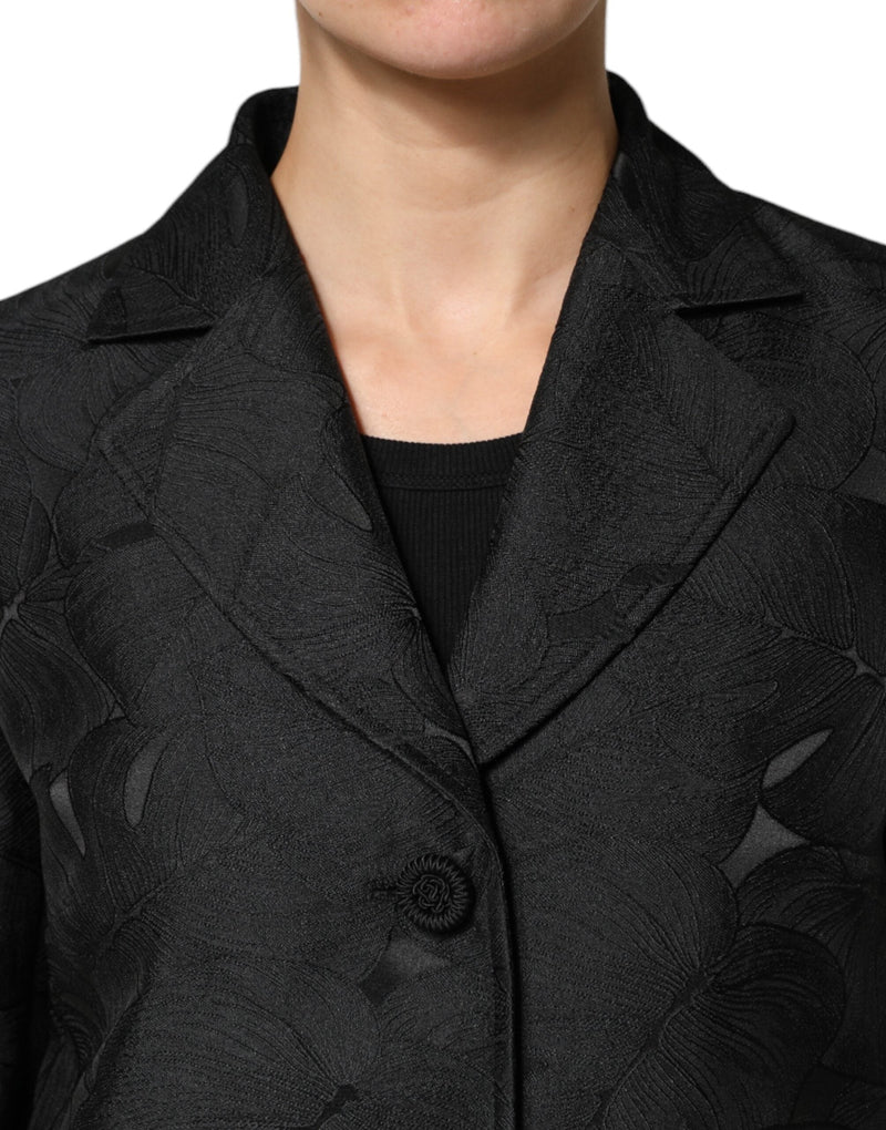 Black Single Breasted Trench Coat Jacket Dolce & Gabbana