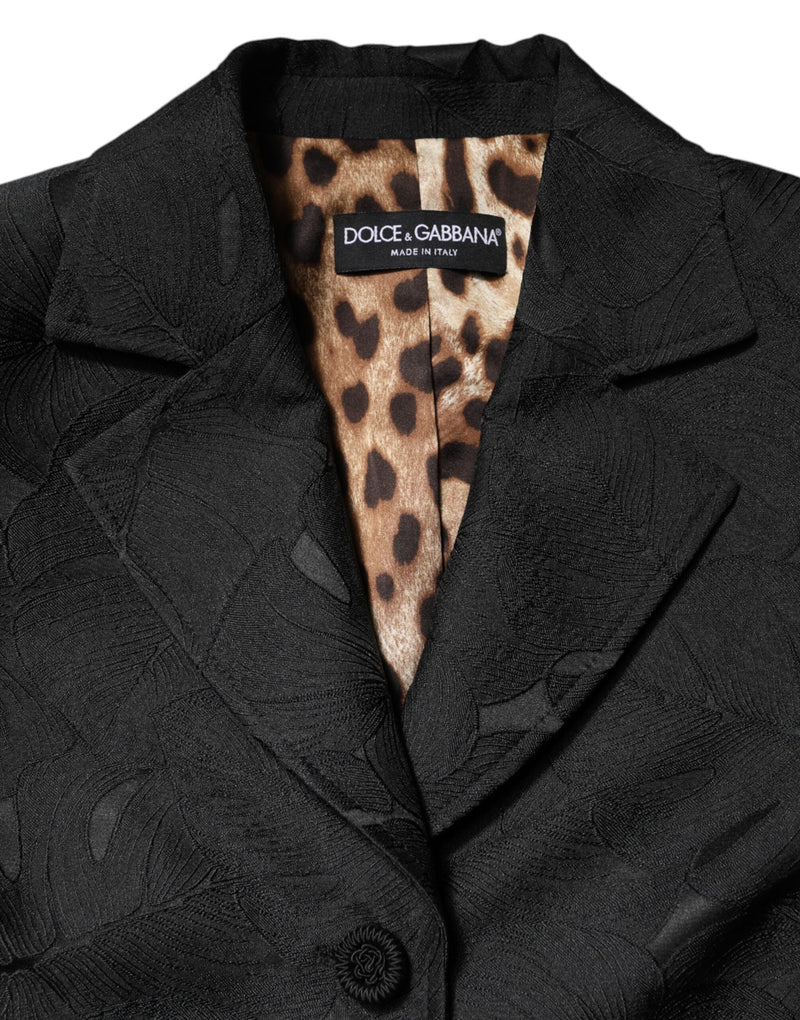 Black Single Breasted Trench Coat Jacket Dolce & Gabbana