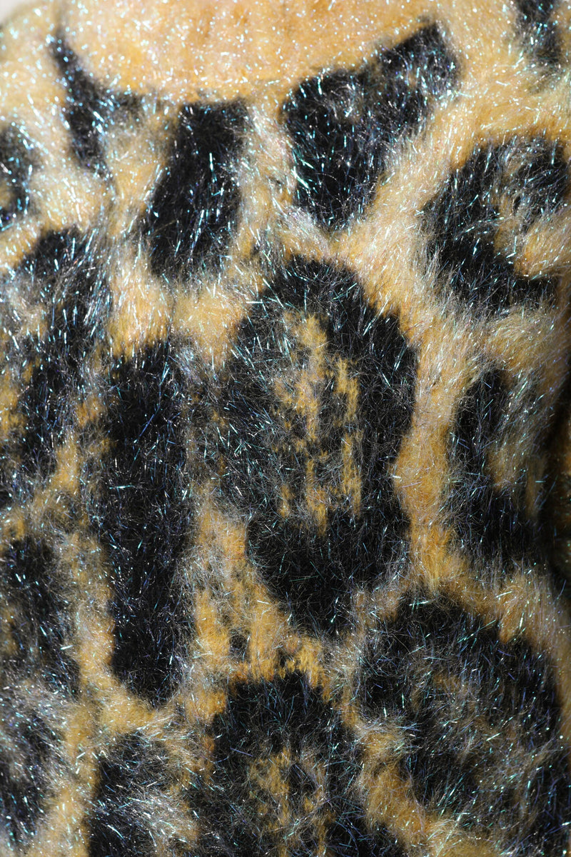 Multicolor Leopard Mohair Crew Neck Sweater Dolce & Gabbana