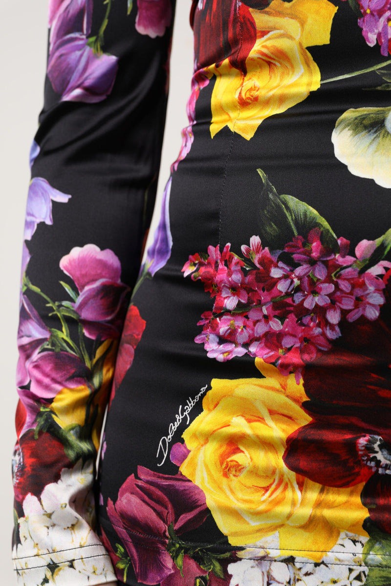 Multicolor Ortensies Long Sleeves Blouse Top Dolce & Gabbana