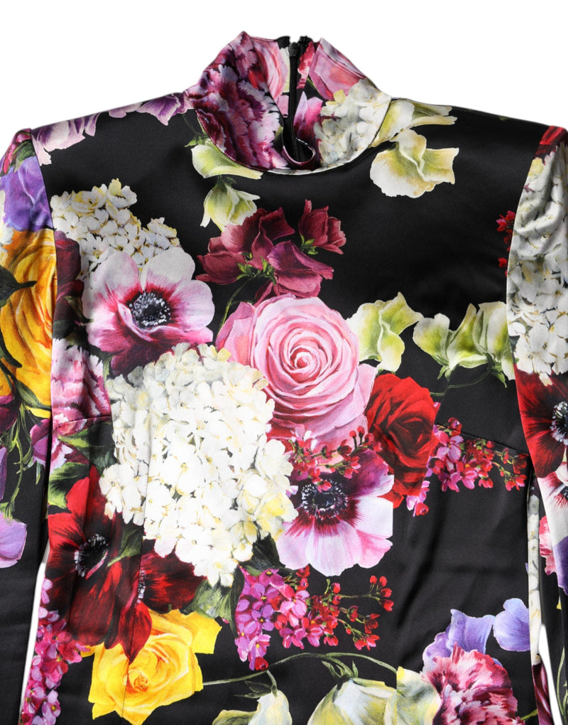 Multicolor Ortensies Long Sleeves Blouse Top Dolce & Gabbana