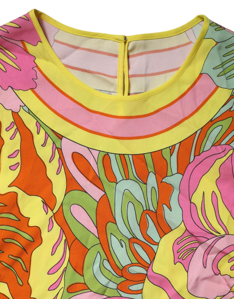 Multicolor Floral Roundneck Sleeveless Top Dolce & Gabbana