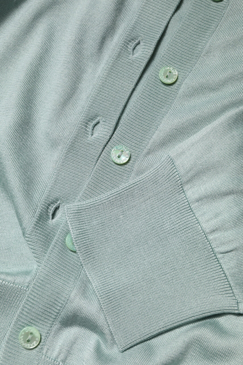 Light Green Silk Button Down Cardigan Sweater Dolce & Gabbana