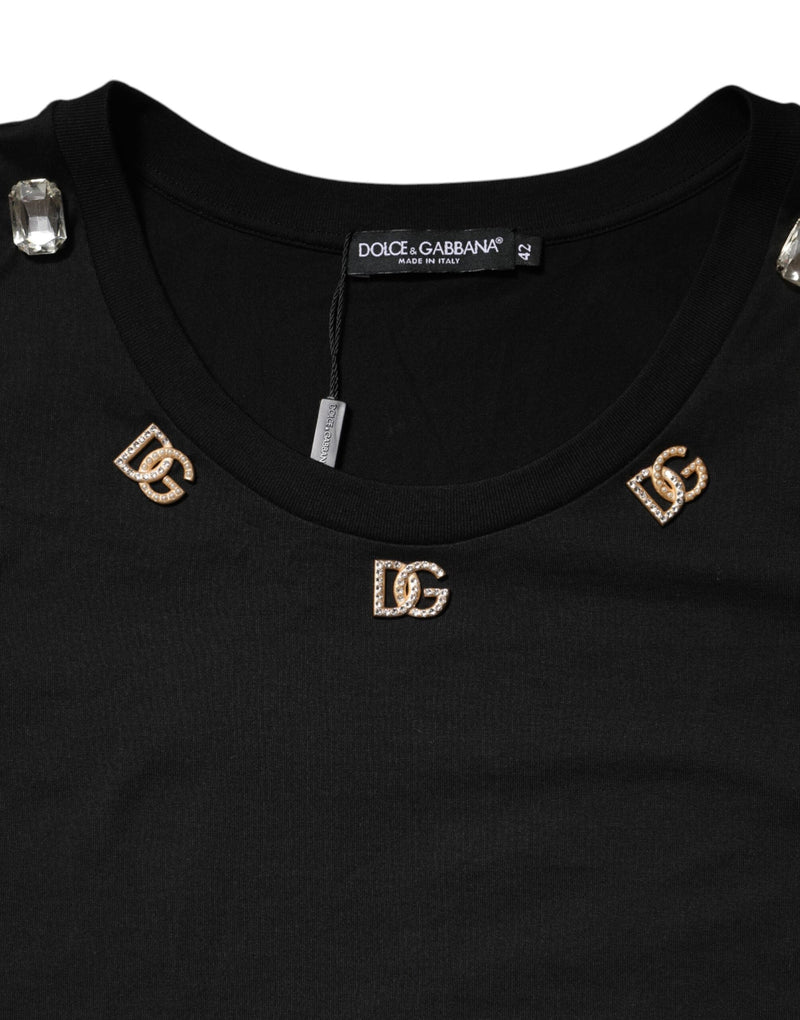 Black DG Embellished Sleeveless Tank Top Dolce & Gabbana