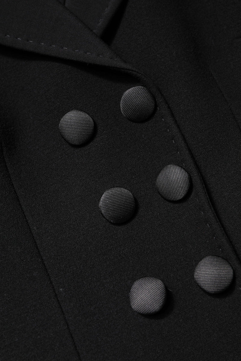 Black Wool Double Breasted Coat Jacket Dolce & Gabbana