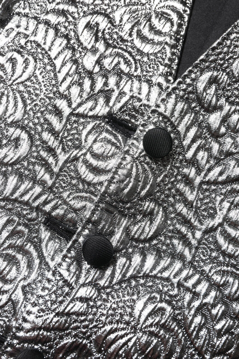 Silver Floral Jacquard Sleeveless Vest Top Dolce & Gabbana