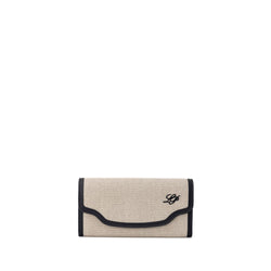 Beige Fabric And Leather Wallet Loro Piana