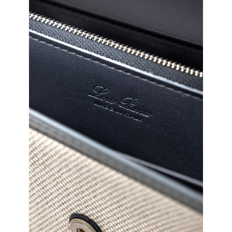 Beige Fabric And Leather Wallet Loro Piana