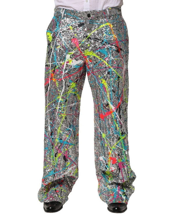 Multicolor Sequined Embellished Pants Dolce & Gabbana