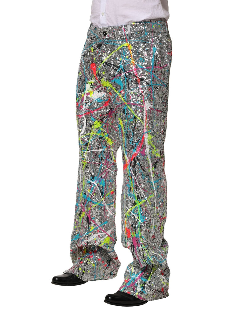 Multicolor Sequined Embellished Pants Dolce & Gabbana