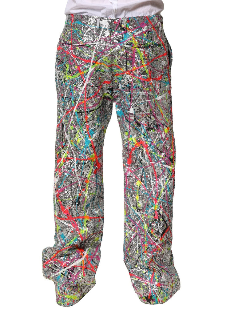 Multicolor Sequined Embellished Pants Dolce & Gabbana