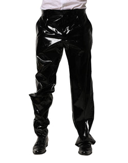 Black Nylon Straight Men Pants Dolce & Gabbana